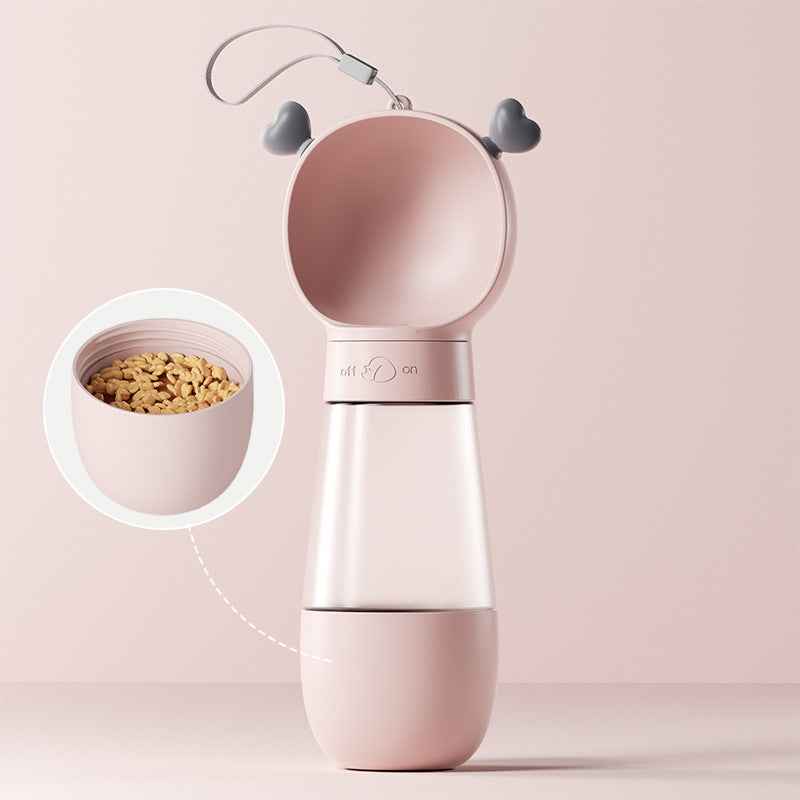 Squeezable-style pet water dispenser with wrist lanyard - dreamsforpet