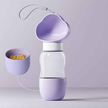 Portable pet water bottle with wide bowl and locking mechanism - dreamsforpet
