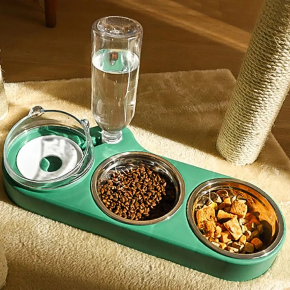 High-Capacity Pet Feeder Bowl Set with Beveled Mouth Automatic Drinking Water Splash-Proof Multi-Functional Cat Dog Food Bowl