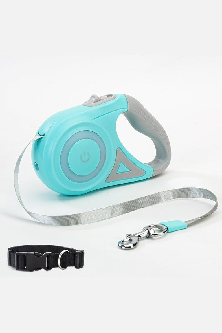 : Detail of lock and release mechanism of retractable dog leash