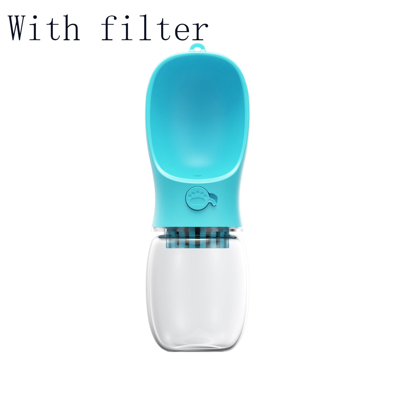 One-button operation pet water dispenser with a wide drinking trough - dreamsforpet