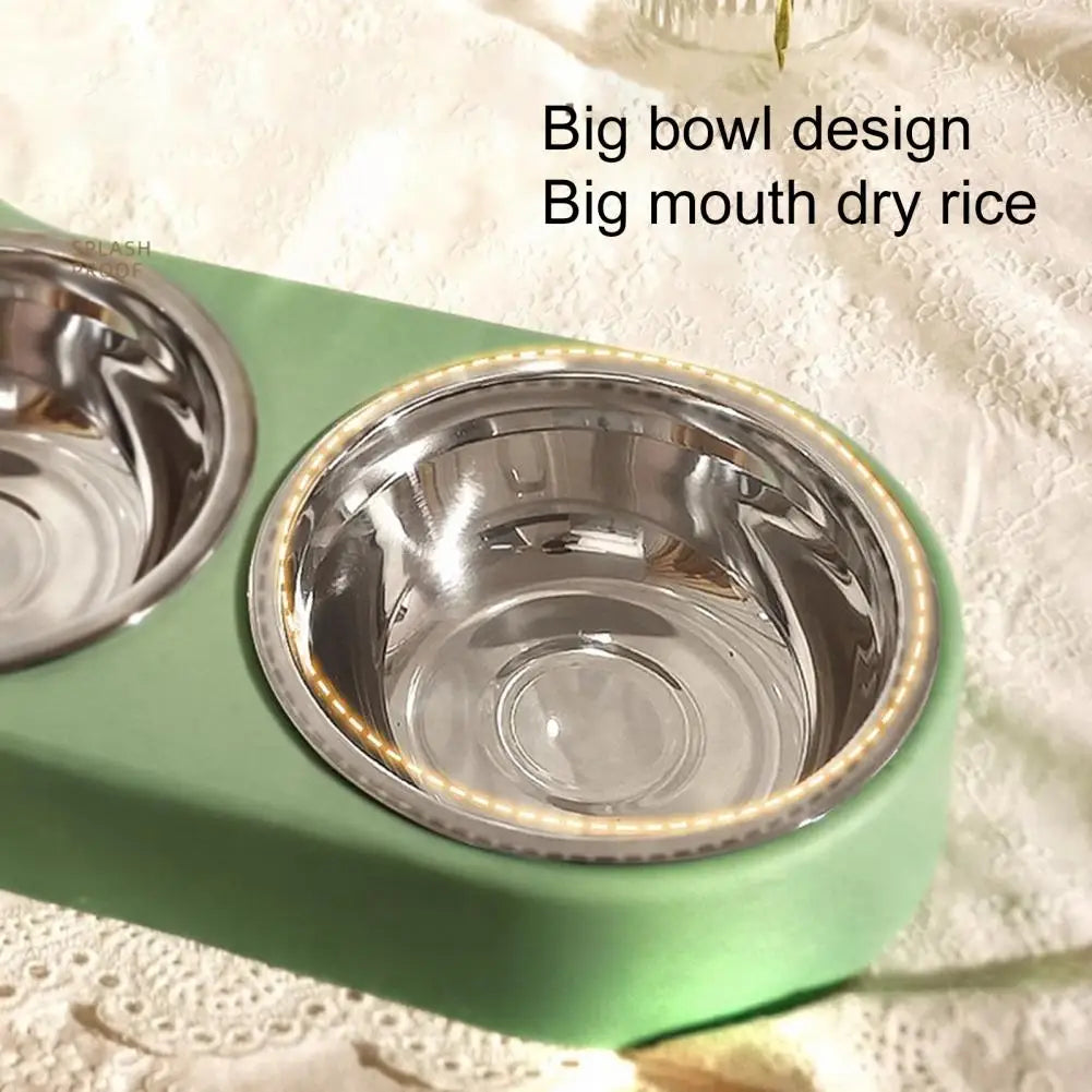 High-Capacity Pet Feeder Bowl Set with Beveled Mouth Automatic Drinking Water Splash-Proof Multi-Functional Cat Dog Food Bowl
