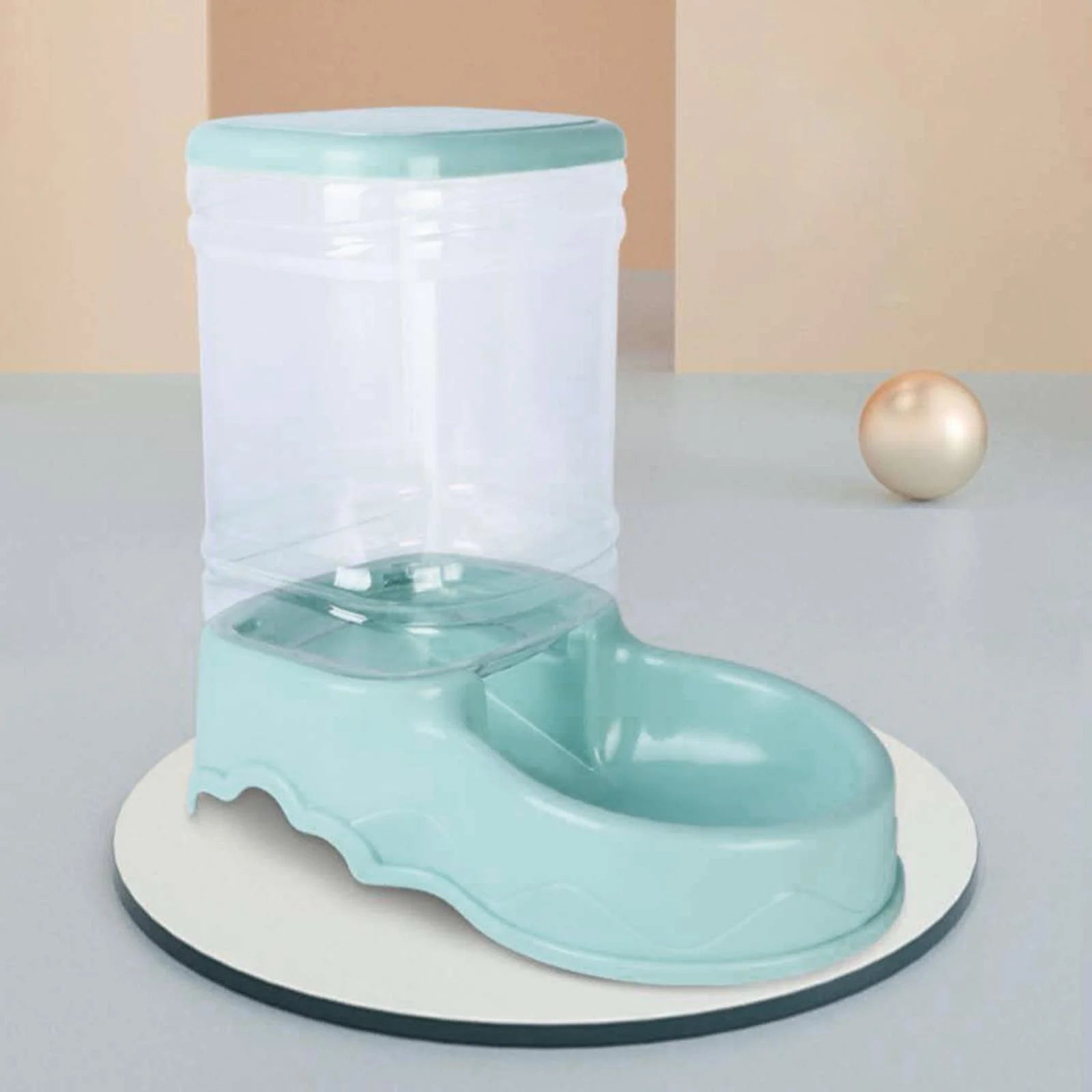 Automatic Cat Feeder, Automatic Pets Food Dispenser, Water Drinking Drinker Dish for Medium Small Pet Puppy Kitten Blue Food Feeder