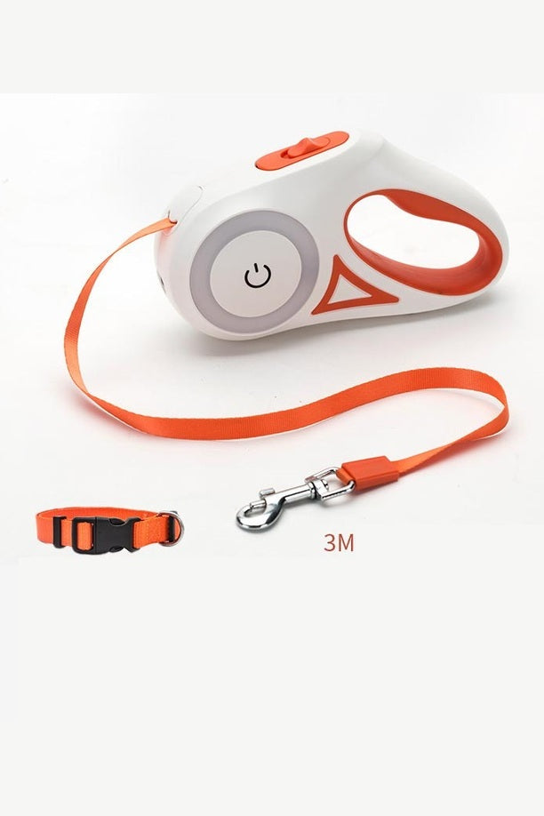  Complete set retractable leash and collar for dogs with LED lighting