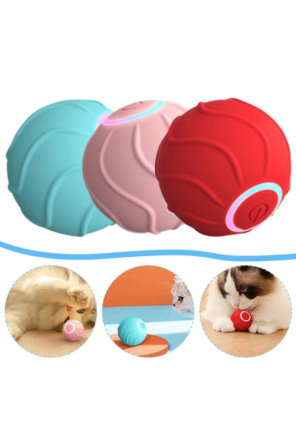  "Close-up of textured wave pattern on smart jumping ball for superior pet grip"
