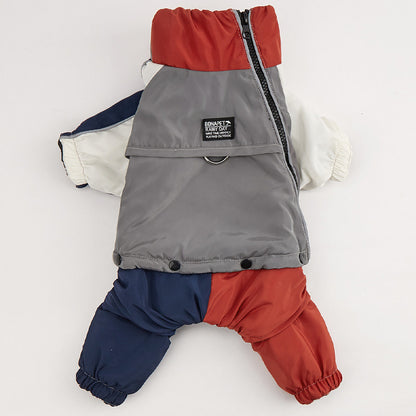  "Dog in winter cotton clothes - cold weather pet wear"