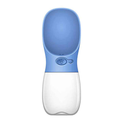 Blue travel pet water bottle, 350ml portable dispenser - dreamsforpet
